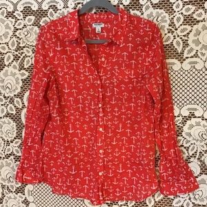 Anchors Away Button Up Top